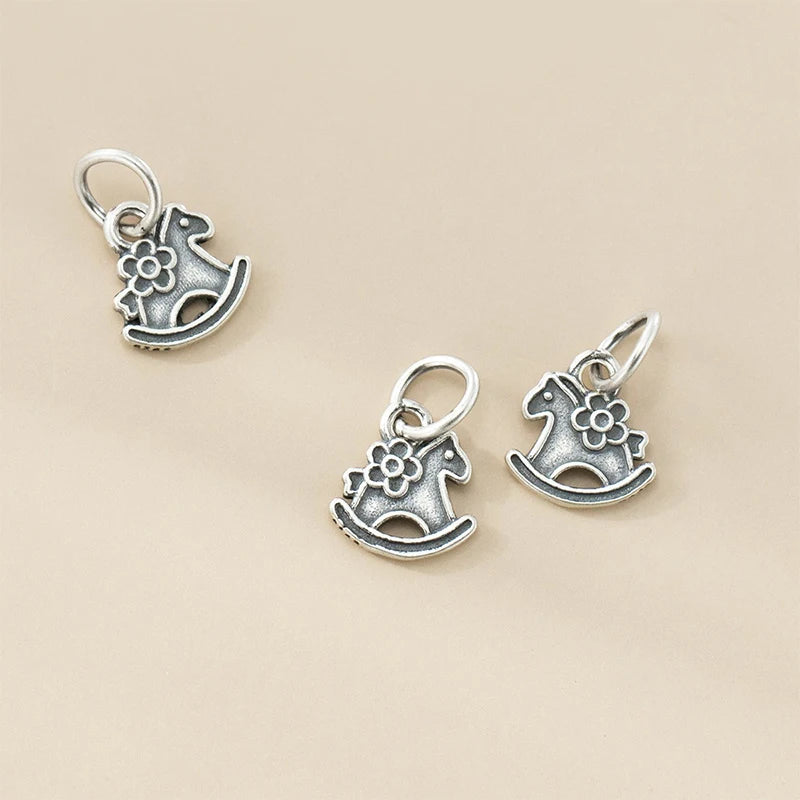 Pendant Handmade DIY Necklace Bracelet Accessories Fine Pony Shape Silver 925 Jewelry DZ1823