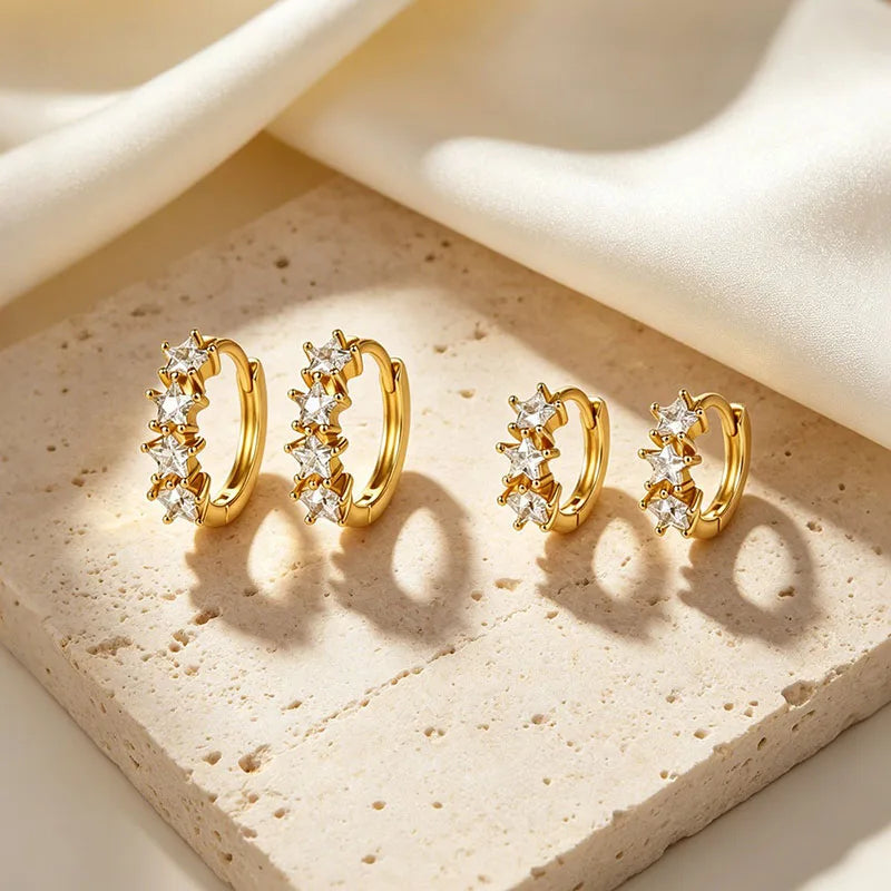 Star Zircon Hoop Earrings DS5019