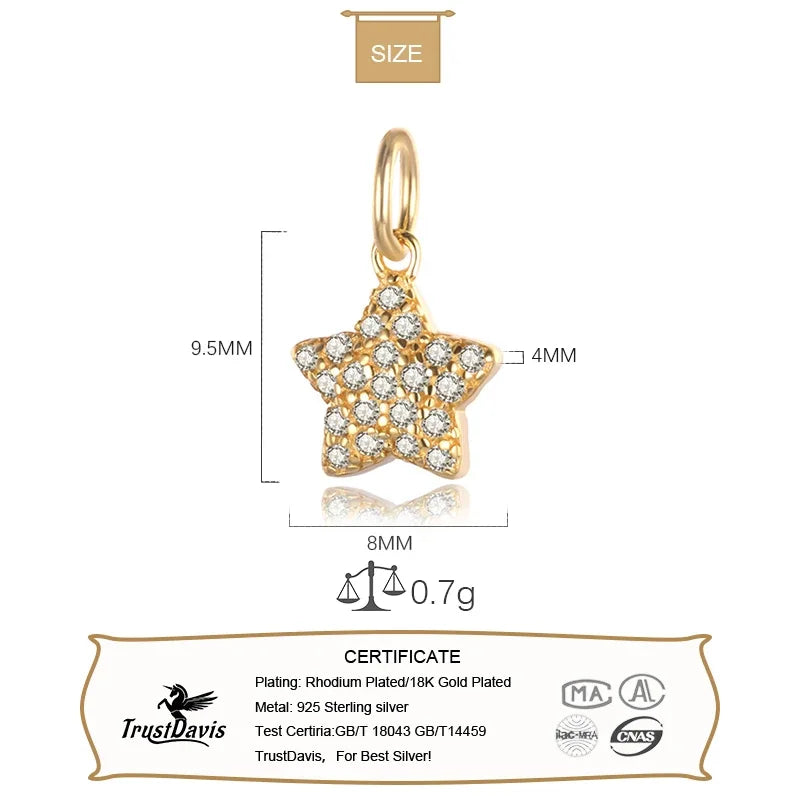 Star Dazzling Charm Pendant Handmade DIY Accessories HY144