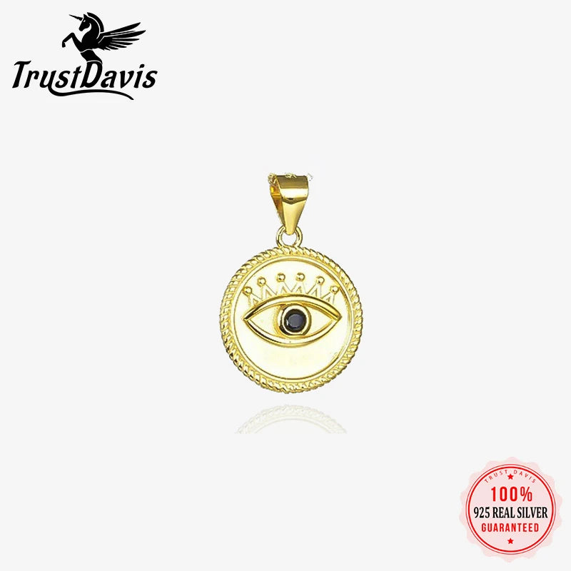 TrustDavis Real 925 Sterling Silver Classic Pendant Handmade DIY Necklace Accessories Fine S925 Jewelry DZ1670