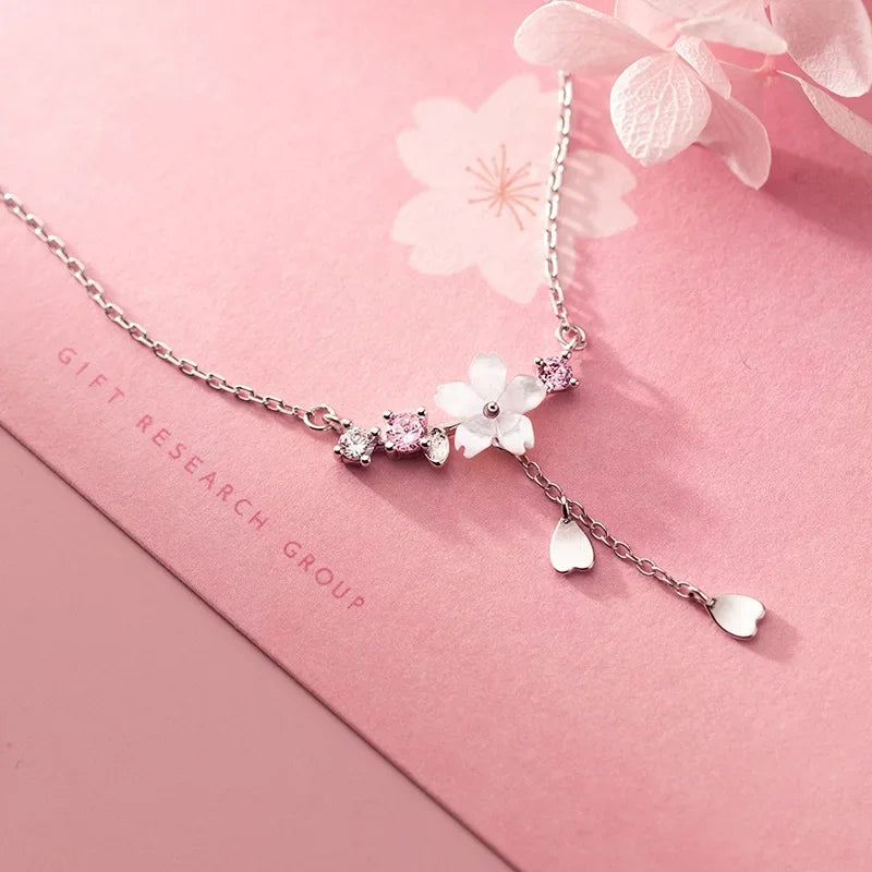 Flower Chian Heart Necklace DA1334