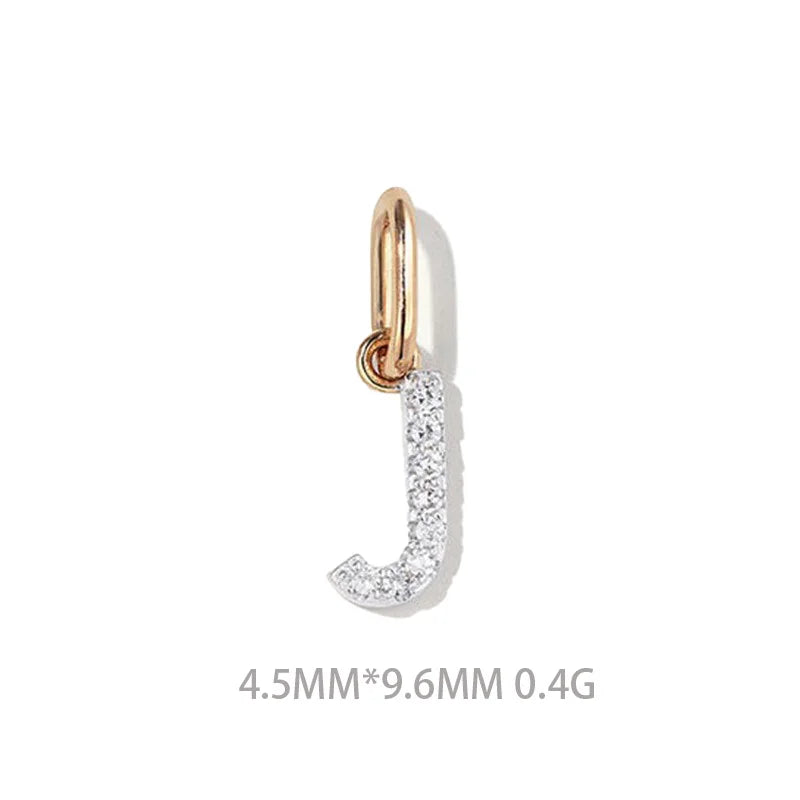 Trustdavis Real 925 Sterling Silver Feshion Simple 26 Letter Zircon Pendant DIY Accessories for Women Girls Fine Jewelry DS4738