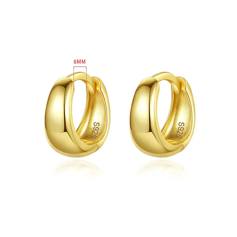 6 7 8 9 10mm Silver Hoop Earrings DG0132