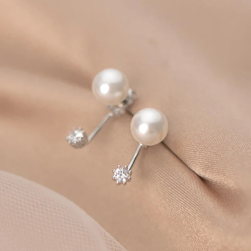 Simple Pearl CZ Stud Earring DA1724