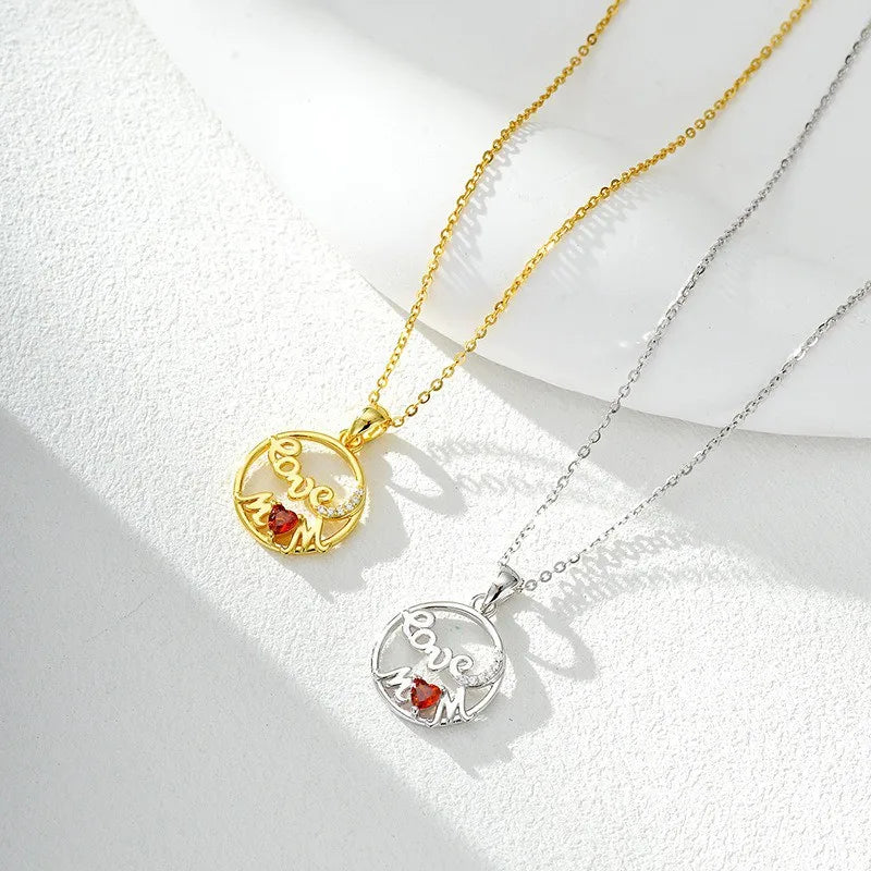 Love Mom Zircon Necklace DS4841