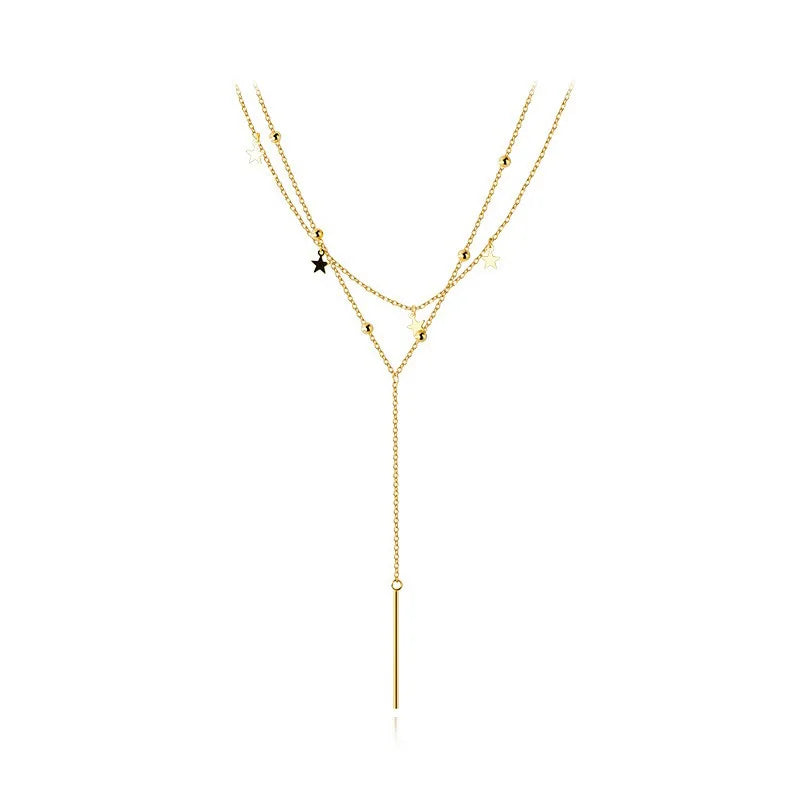 TrustDavis Genuine 925 Sterling Silver Classic Luxury Star Necklace for Women Wedding S925 Necklace Jewelry DA3231