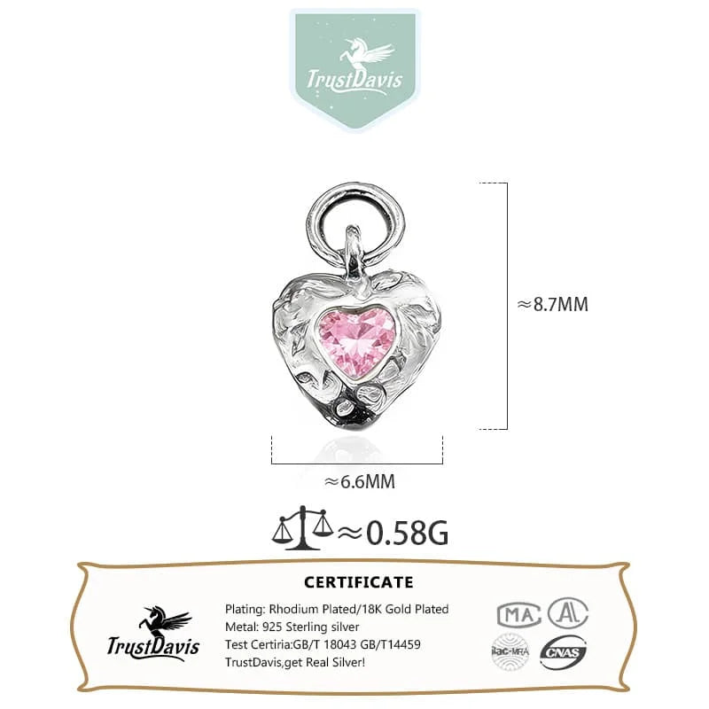 Textured Heart Charm Pendant DZ1886