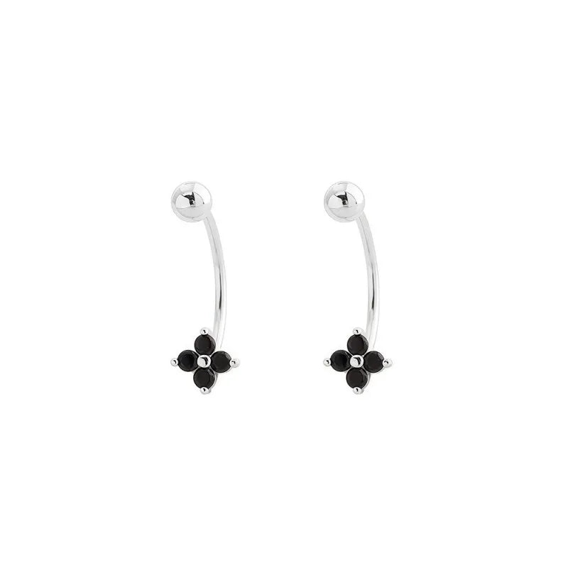 Four Leaf Clover Earring Multicolor Cubic Zircon Screw Earrings DS5006