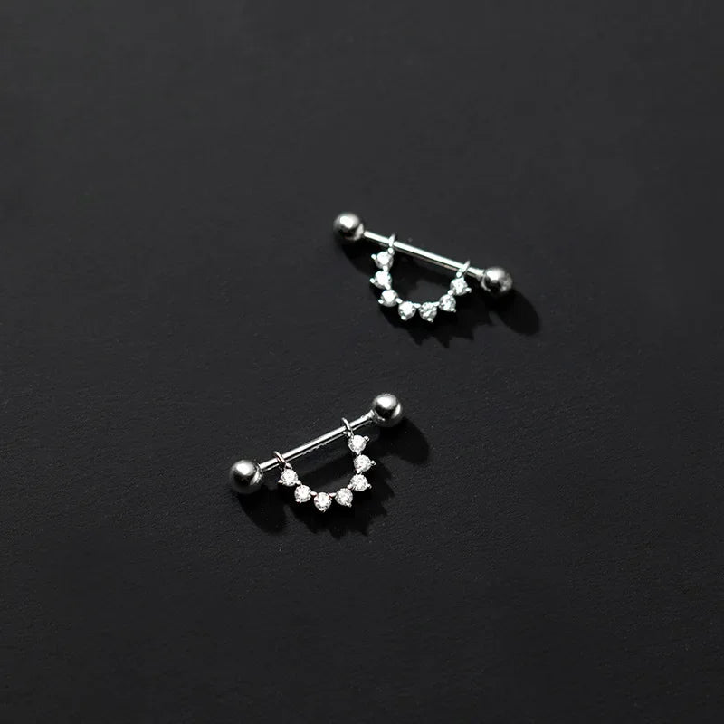 Sweet U Shape Dazzling Screw Earring DB1452
