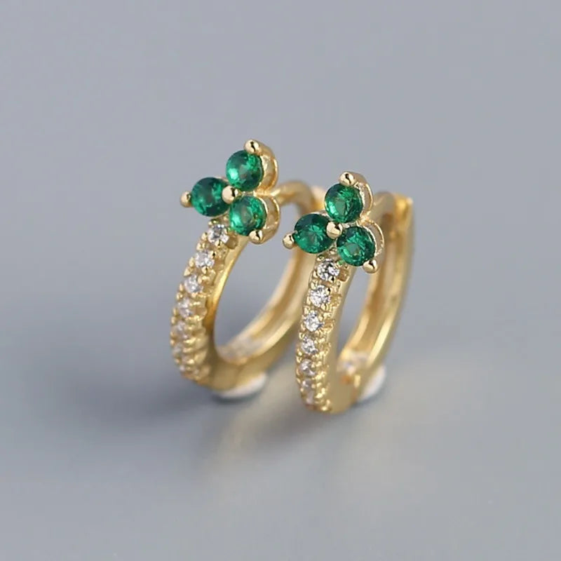 Colored Flower Zircon Earrings DS4843