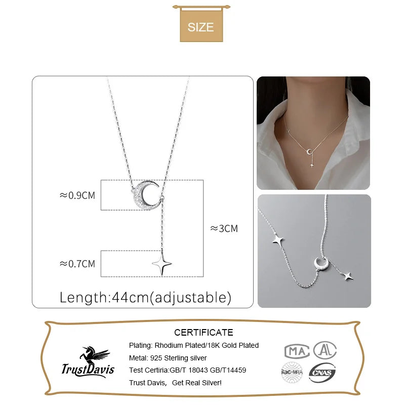 Clavicle Necklace Star Moon Necklace DA3124