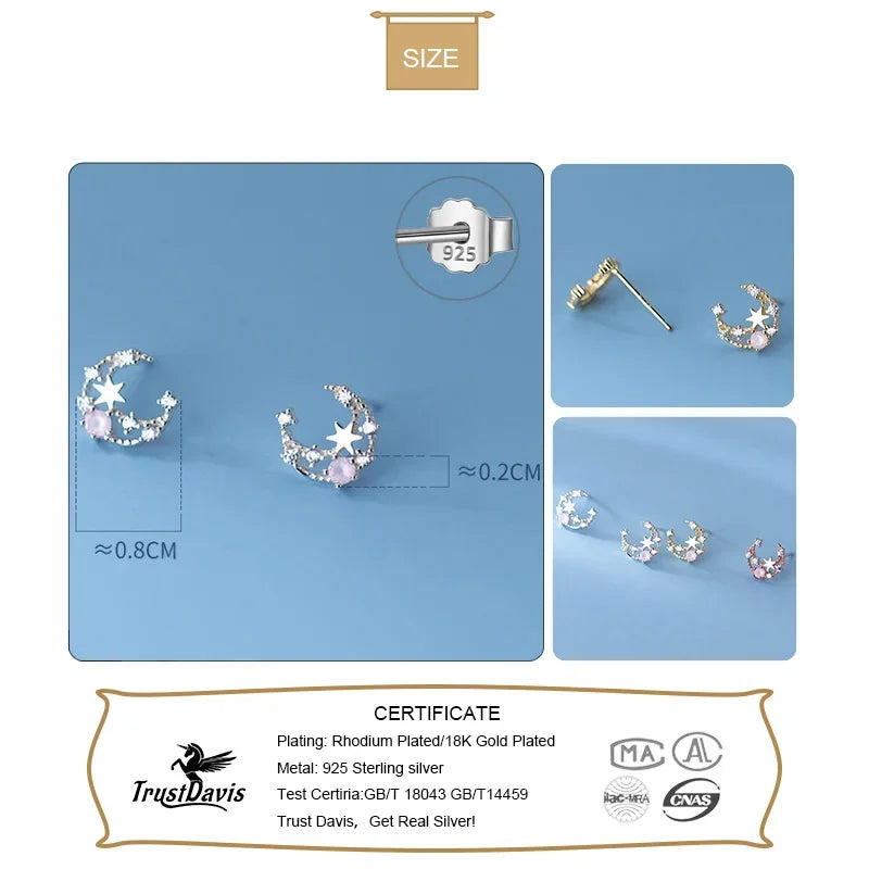 Moon Star Shiny Stud Earrings DA2424