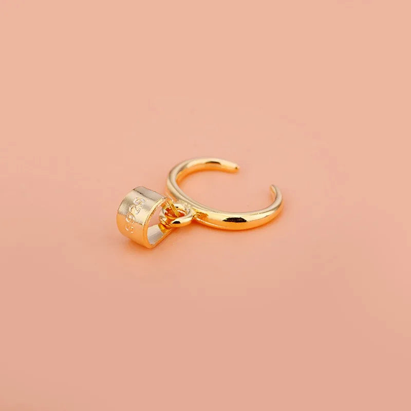 TrustDavis Real 925 Sterling Silver Fashion Bull Nose Clip Charm Pendant Handmade DIY Accessories Fine Jewelry Wholesale DZ1742