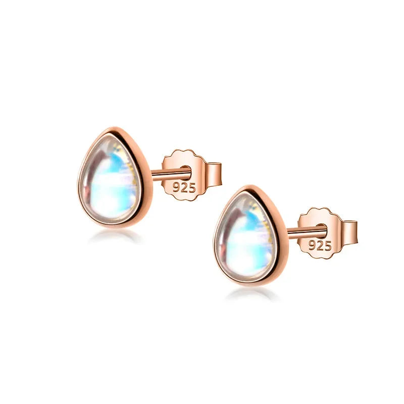 TrustDavis Real 925 Sterling Silver Synthetic Coloured Glaze Water Drop Charm Stud Earrings For Women Wedding Fine Jewelry DB390