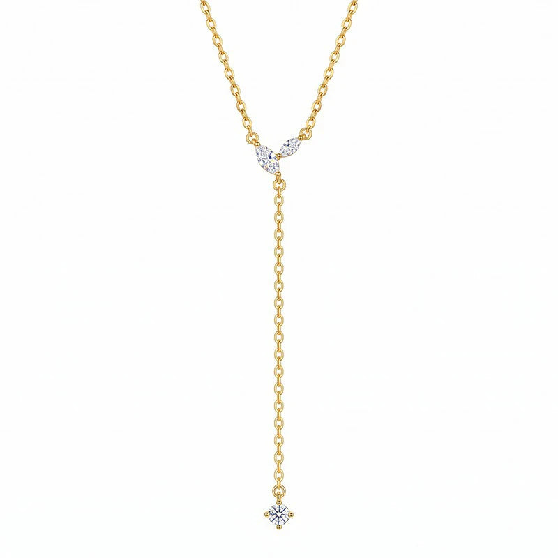 Y‑Shape Tassel Zircon Necklace for Women Daily Wear Jewelry Gift DS4986