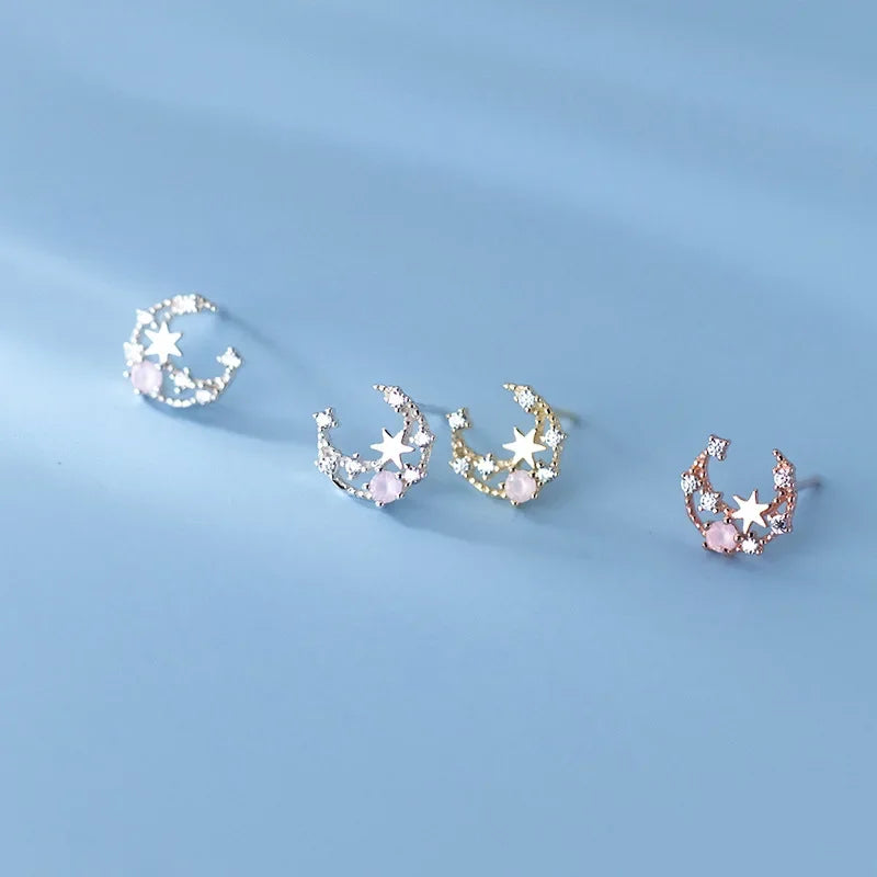 Moon Star Shiny Stud Earrings DA2424