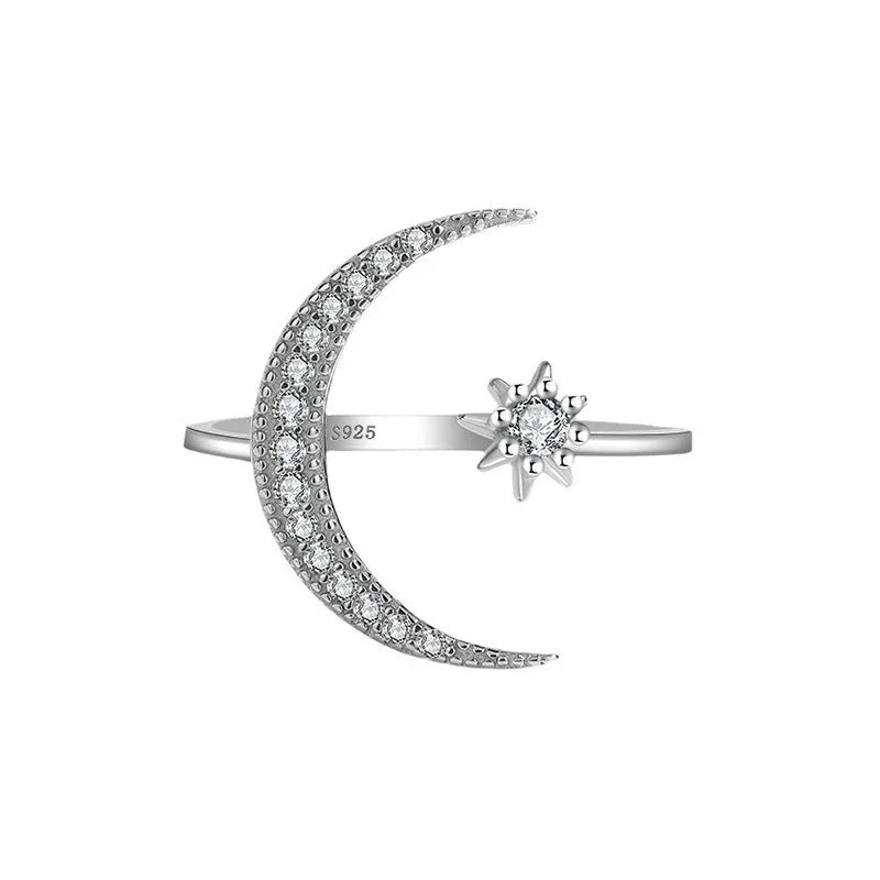 Star and Moon Zircon Ring DS4827