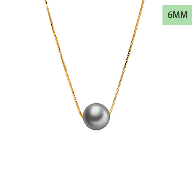 TrustDavis 925 Solid Sterling Silver Elegant Synthetic Pearl Pendant Necklace Women Girls Birthday Gift Fine S925 Jewelry DS4439