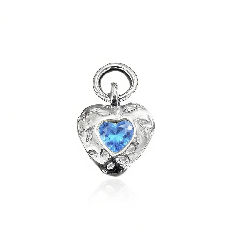 Textured Heart Charm Pendant DZ1886