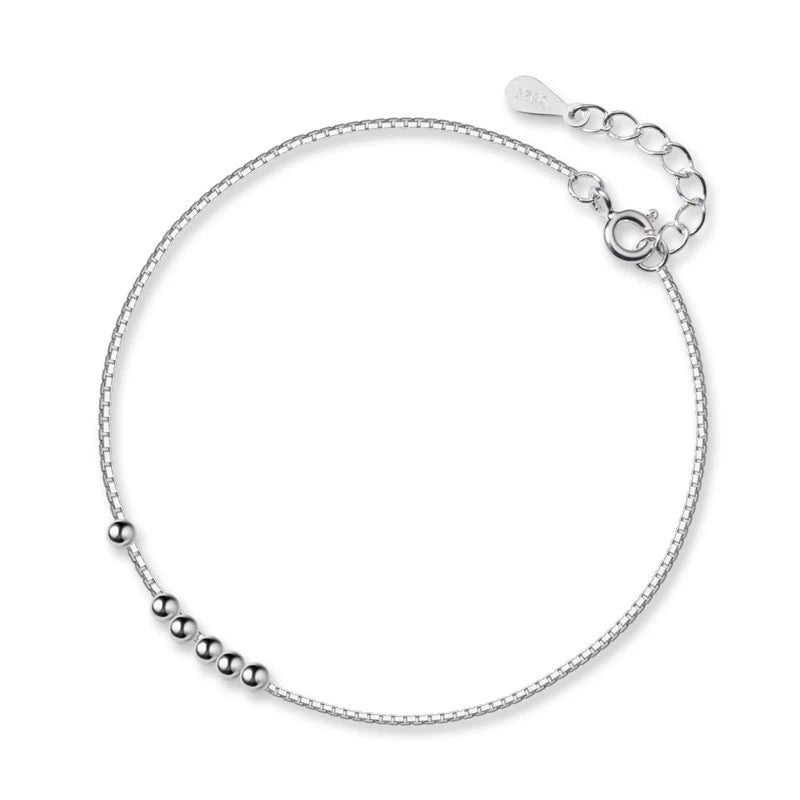 TrustDavis Minimalist Geometric 925 Sterling Silver Fashion Mini Bead Bracelet For Charm Women Party Fine Jewelry Gift DS1091