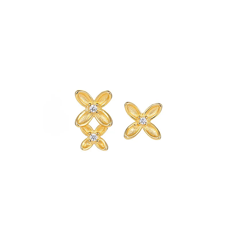 Irregular Flower Sliver Earrings DS4865