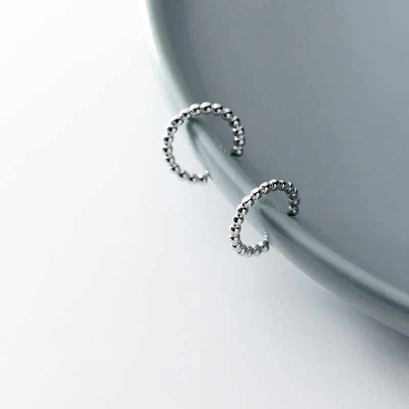 Trusta  Minimalist Genuine 925 Sterling Silver Twist Clip On Earrings Ear Cuff  For Women Without Piercing Earring Jewelry DA596