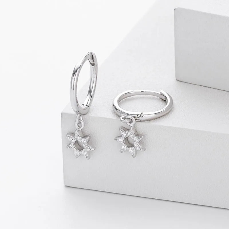Hollowed-out Star Zircon Stud Earrings DS4910