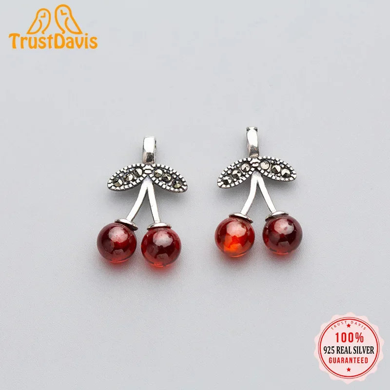Garnet Red Cherry Charm Pendant Handmade DIY Accessories HY350
