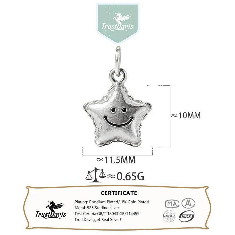 Fashion Cute 3D Smiling Star Pendant DZ1830