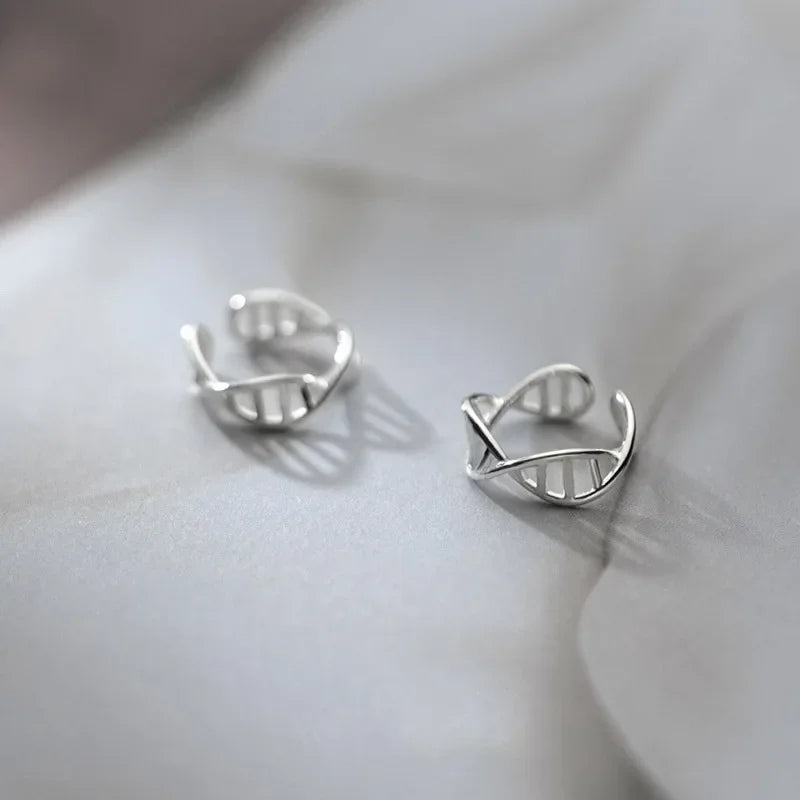 TrustDavis Real 925 Sterling Silver Fashion Hollow Out Wave Clip Earrings For Women Wedding Party Valentine's Day Jewelry DB146