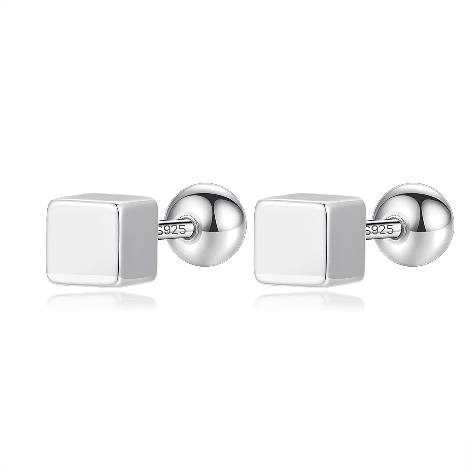 Square Bead Screw Stud Earrings DA2838