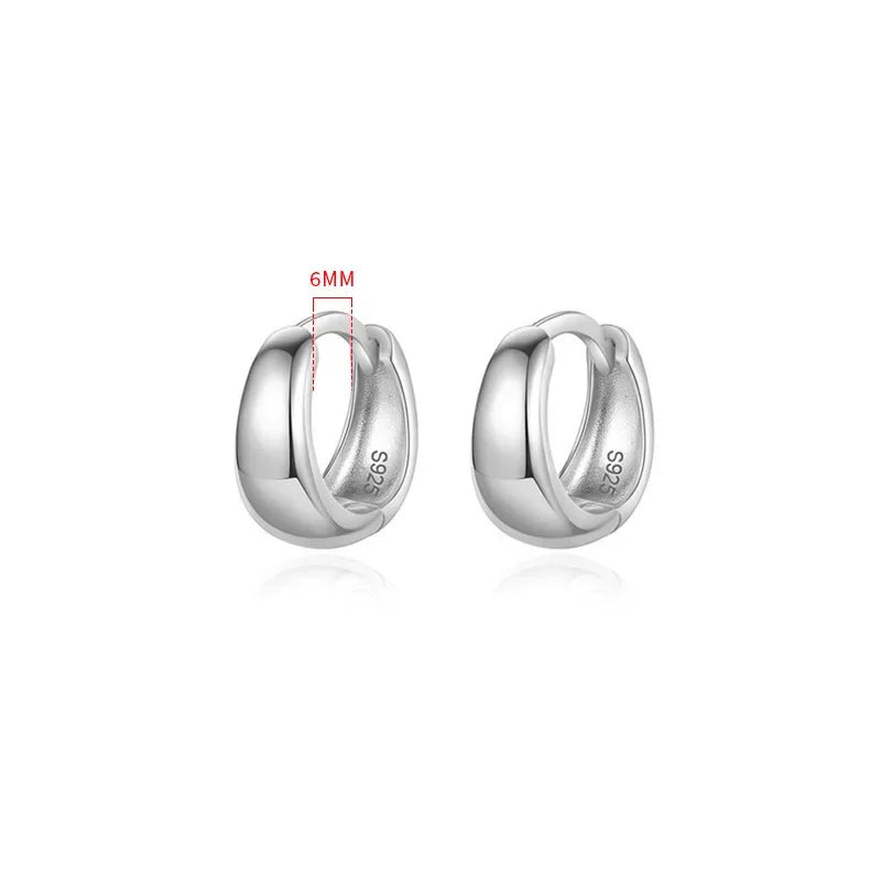 6 7 8 9 10mm Silver Hoop Earrings DG0132