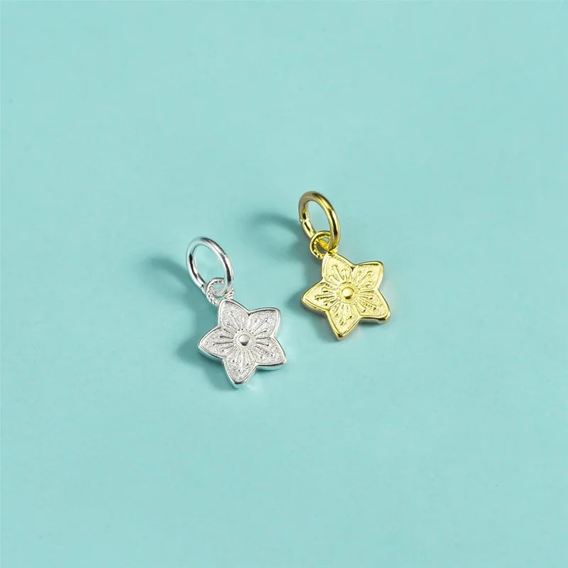 Cherry Blossom Star Charm Pendant Dainty Minimalist DZ1893