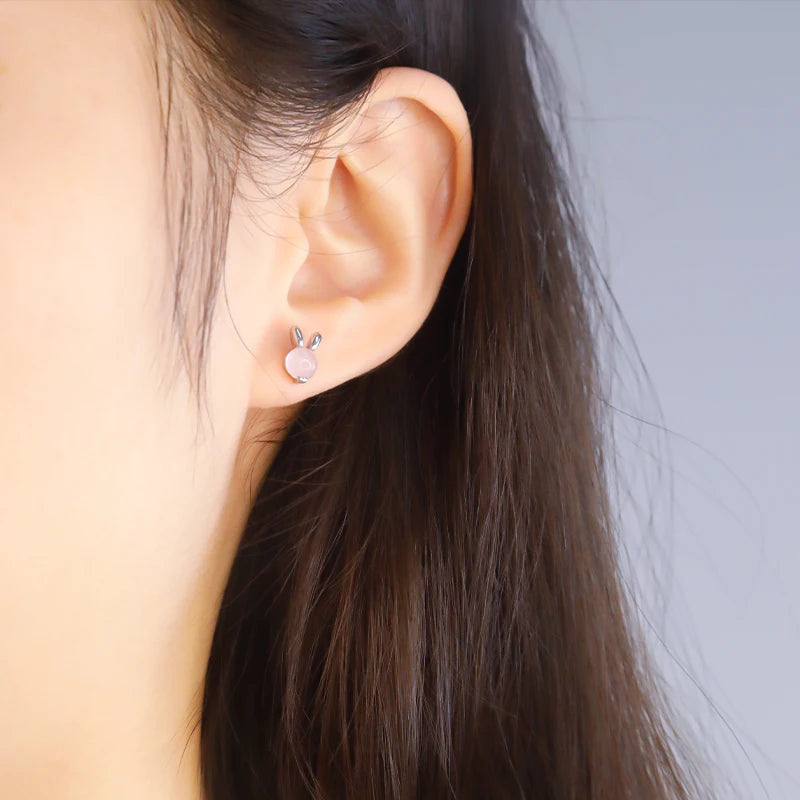 TrustDavis Real 925 Sterling Silver Cute Carrot Rabbit Screw Stud Earrings For Women Young Daughter Birthday Party Gift DS4579