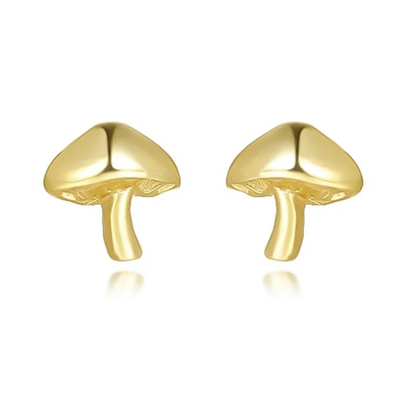 TrustDavis Real 925 Sterling Silver Minimalist Mushroom Stud Earring for Women Daughter Birthday Gift Fine Jewelry DS4615