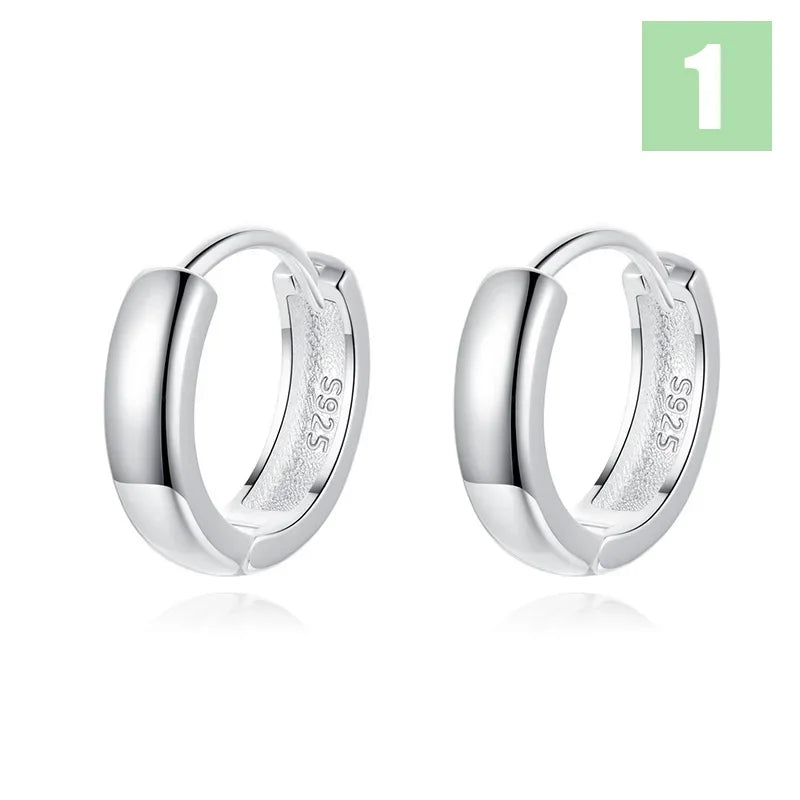 TrustDavis Real 925 Sterling Silver Fashion Sweet Heart Geometric Hoop Earrings for Women Wedding Party Fine Jewelry DS3959