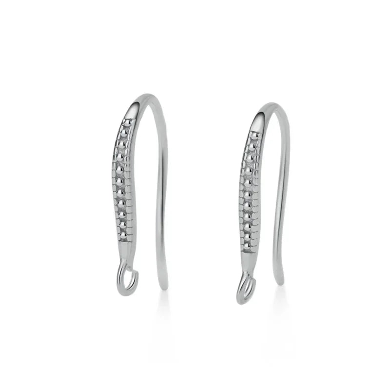 TrustDavis Real 925 Sterling Silver Fashion Dazzling CZ Opening Handmade Ear Hook Earring DIY Accessories Fine Jewelry HY365