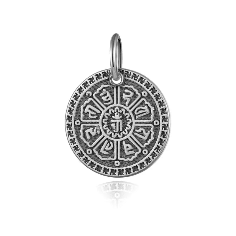 TrustDavis Real 925 Sterling Silver Sweet Round Card Pendant Handmade DIY Fit Necklace Bracelet Accessories Fine Jewelry DZ720