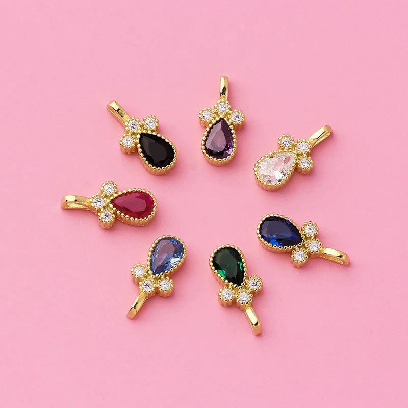 Zircon Water Droplets Charm Pendant  DZ1658