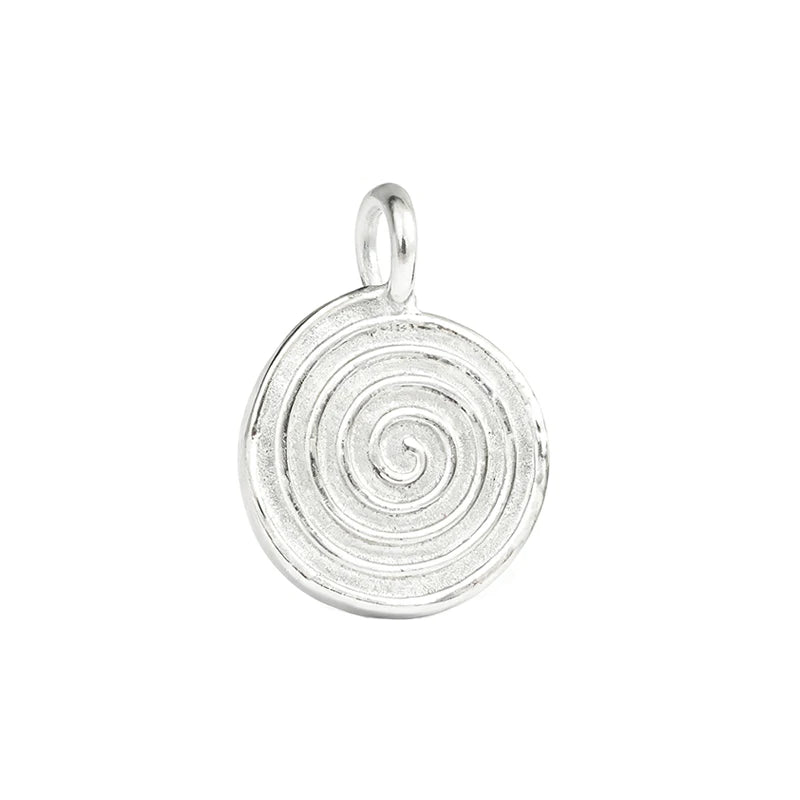 TrustDavis Real 925 Sterling Silver Fashion Coil Charm Pendant Handmade DIY Necklace Bracelet Accessories Fine Jewelry DZ1817