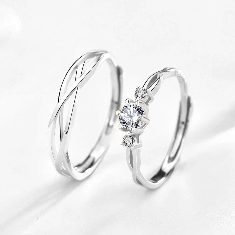 Adjustable Zircon Couples Ring DS4764