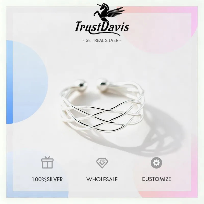 Woven Cross-layered Open Ring DS4842