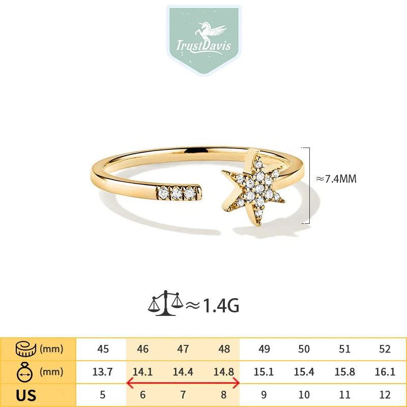 Star-Shaped Zircon Open Ring DS4828