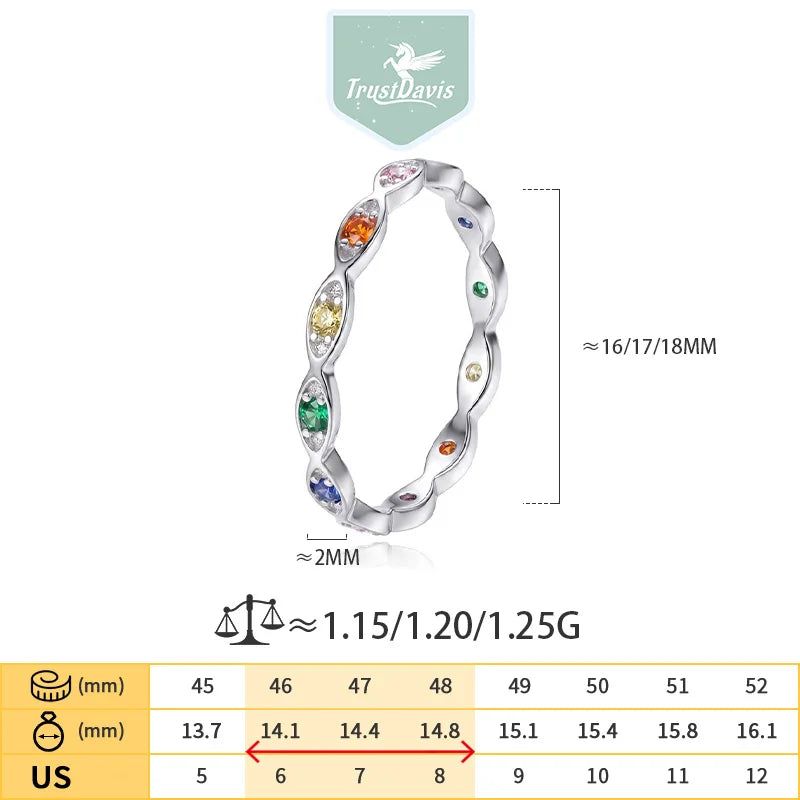 Colored Zircon Ring Size 6 7 8 DS4923