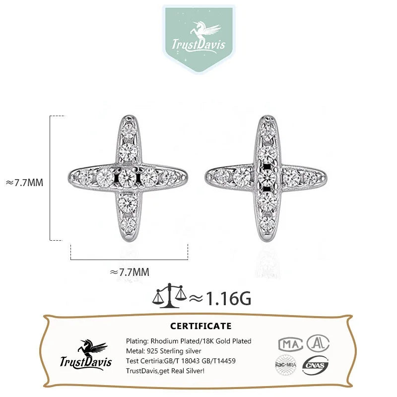 Silver Star Moissanite Stud Earrings DS5016