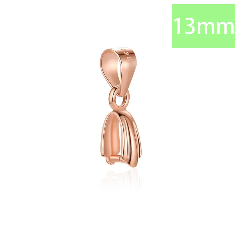 TrustDavis Real 925 Sterling Silver Pattern Edge Jade Clip DIY Jewelry Accessories K-gold Plated Rope Jade Pendant Button DZ753