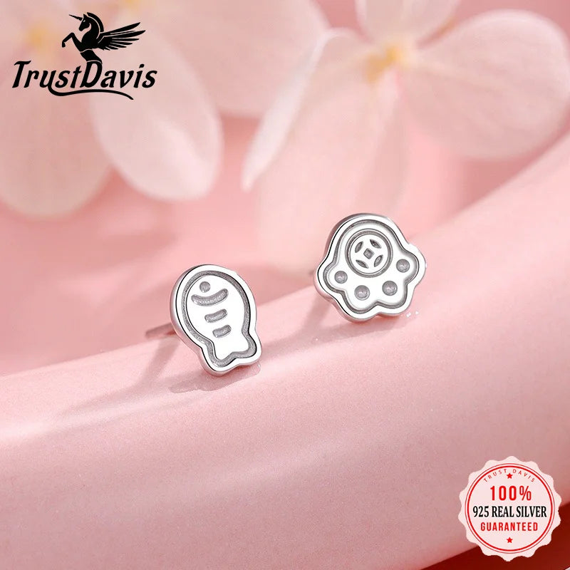 Fish and Bear Stud Earrings DS4799