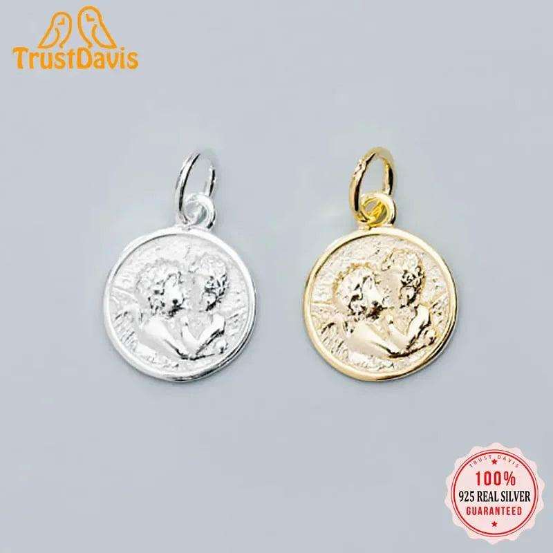 Round Portrait Coin Charm Pendant DIY Accessories Jewelry DZ111