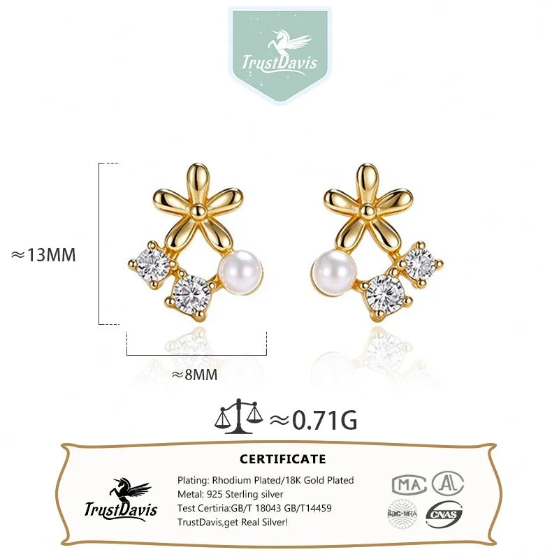 Flower Pearl Stud Earrings DS5010