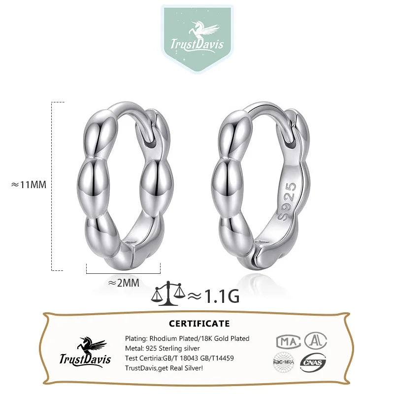 Silver Bead Hoop Earrings DS5027